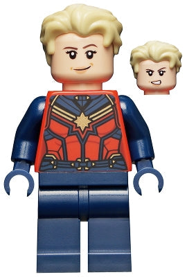 Preowned LEGO® Minifigure – Super Heroes sh0772 Captain Marvel (Carol Danvers) Tan Hair Swep