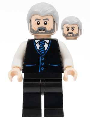 Preowned LEGO® Minifigure – Super Heroes sh0789 Alfred Pennyworth Black Vest Light Bluish0 Gr