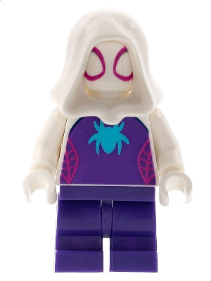 Preowned LEGO® Minifigure – Super Heroes sh0794 Ghost-Spider Medium Legs White Hood Medium A