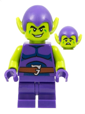 Preowned LEGO® Minifigure – Super Heroes sh0803 Green Goblin Lime Skin Dark Purple Outfit Me