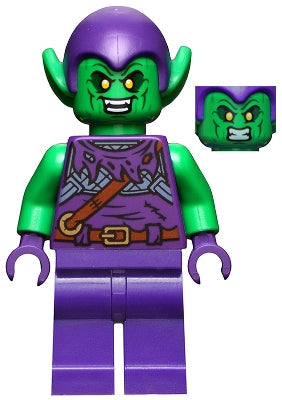 Preowned LEGO® Minifigure – Super Heroes sh0813 Green Goblin Bright Green Skin Dark Purple O