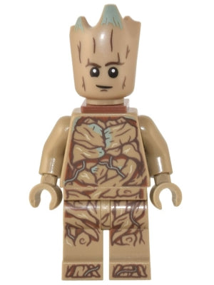 Preowned LEGO® Minifigure – Super Heroes sh0836 Groot Teen Groot Dark Tan w/Neck Bracket