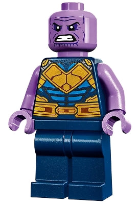 Preowned LEGO® Minifigure – Super Heroes sh0859 Thanos Dark Blue Legs Plain Medium Lavender