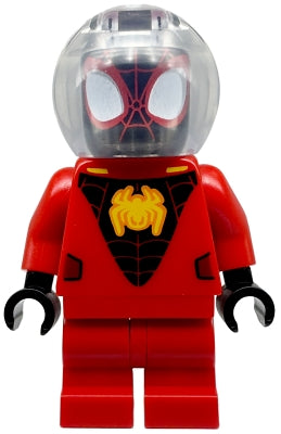 Preowned LEGO® Minifigure – Super Heroes sh0862 Spider-Man (Miles Morales) Red Suit Medium L