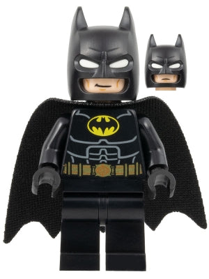 Preowned LEGO® Minifigure – Super Heroes sh0886 Batman Black Suit Gold Belt Cowl w/White Eye