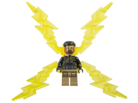Preowned LEGO® Minifigure – Super Heroes sh0891 Electro Black and Dark Tan Outfit Medium Bro