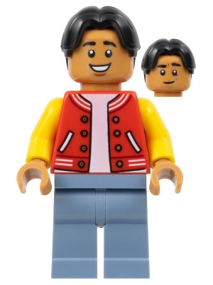 Preowned LEGO® Minifigure – Super Heroes sh0893 Ned Leeds Red and Yellow Letter Jacket Sand
