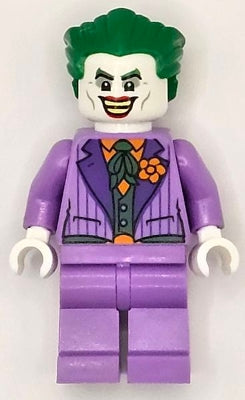 Preowned LEGO® Minifigure – Super Heroes sh0903 The Joker Medium Lavender Suit Dark Green Ve