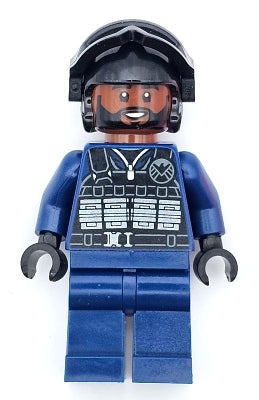 Preowned LEGO® Minifigure – Super Heroes sh0918 sh0IELD Agent Male Tactical Vest Black Goggle