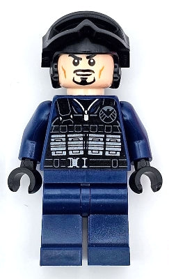 Preowned LEGO® Minifigure – Super Heroes sh0919 sh0IELD Agent Tony Stark Tactical Vest Black