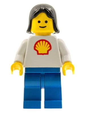 Preowned LEGO® Minifigure – Town shell002 Shell Classic Blue Legs Black Female Hair