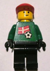 Preowned LEGO® Minifigure – Sports soc011s01 Soccer Player Danish Goalie Danish Flag Torso