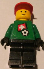 Preowned LEGO® Minifigure – Sports soc011s03 Soccer Player Swiss Goalie Swiss Flag Torso St