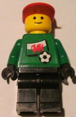 Preowned LEGO® Minifigure – Sports soc011s04 Soccer Player Welsh Goalie Welsh Flag Torso St