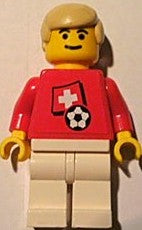 Preowned LEGO® Minifigure – Sports soc024s03 Soccer Player Swiss Player 2 Swiss Flag Torso