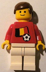 Preowned LEGO® Minifigure – Sports soc036s02 Soccer Player Belgian Player 4 Belgian Flag To