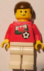 Preowned LEGO® Minifigure – Sports soc036s04 Soccer Player Welsh Player 4 Welsh Flag Torso