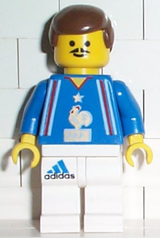 Preowned LEGO® Minifigure – Sports soc105 Soccer Player French Team White Legs Player 5