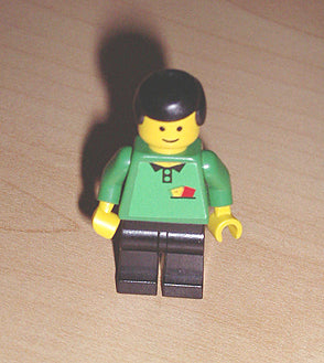 Preowned LEGO® Minifigure – Sports soc113s Soccer Referee Green Black Legs Yellow & Red Car