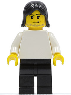 Preowned LEGO® Minifigure – Sports soc127 Plain White Torso w/White Arms Black Legs Black F