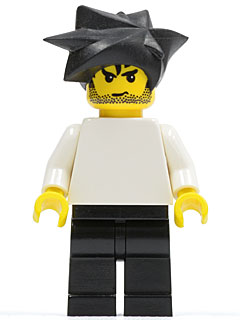 Preowned LEGO® Minifigure – Sports soc132 Plain White Torso w/White Arms Black Legs Black H