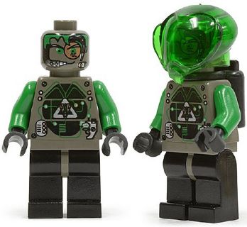 Preowned LEGO® Minifigure – Space sp024 Insectoids Zotaxian Alien Male Gray and Green w/Gre
