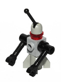 Preowned LEGO® Minifigure – Space sp080 Classic Space Droid Rocket Base Light Gray and Blac