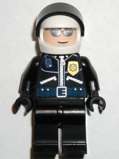 Preowned LEGO® Minifigure – Spider-Man spd003 Police Highway Patrolman Black Shirt w/Badge