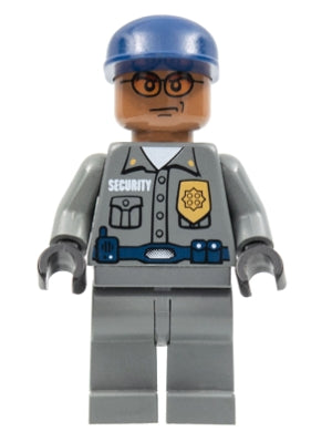Preowned LEGO® Minifigure – Spider-Man spd029 Security Guard Dark Bluish Gray Shirt w/Badge