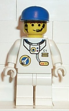Preowned LEGO® Minifigure – Town spp001 Space Port Astronaut C1 White Legs Blue Cap