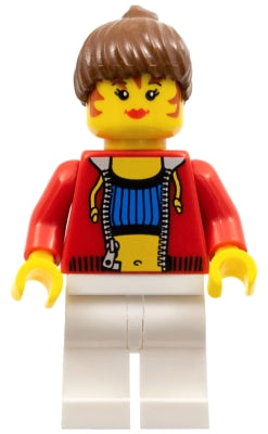 Preowned LEGO® Minifigure – Studios stu010 Female w/Crop Top and Navel Pattern (Blank Back)