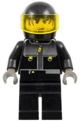 Preowned LEGO® Minifigure – Studios stu016 Male Actor 3 Driver Black Helmet Trans-Yellow Vi