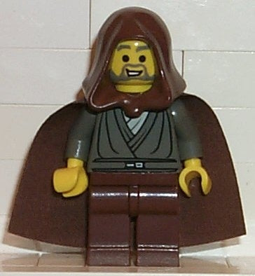Preowned LEGO® Minifigure – Star Wars sw0057 Jedi Knight (Dark Gray Tunic Brown Hood)