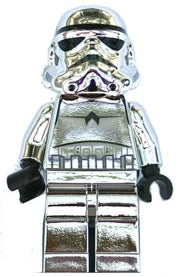 Preowned LEGO® Minifigure – Star Wars sw0097 Imperial Stormtrooper Chrome Silver