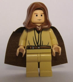 Preowned LEGO® Minifigure – Star Wars sw0173 Obi-Wan Kenobi Young Light Nougat Brown Hood a