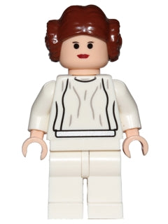 Preowned LEGO® Minifigure – Star Wars sw0175b Princess Leia Light Nougat White Dress Big Ey