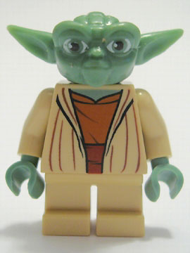 Preowned LEGO® Minifigure – Star Wars sw0219 Yoda Clone Wars Light Bluish Gray Hair
