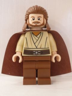 Preowned LEGO® Minifigure – Star Wars sw0322 Qui-Gon Jinn Light Nougat Head Reddish Brown L