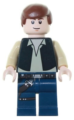 Preowned LEGO® Minifigure – Star Wars sw0334 Han Solo Black Vest Dark Blue Legs Eyes w/Pupi