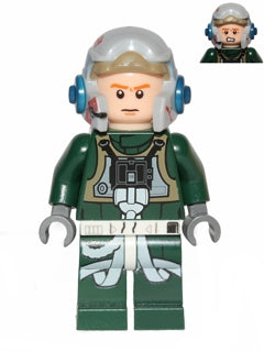 Preowned LEGO® Minifigure – Star Wars sw0437 Rebel Pilot A-wing (Open Helmet Dark Green Jum