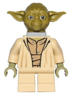 Preowned LEGO® Minifigure – Star Wars sw0471 Yoda Olive Green Open Robe w/Large Creases Nec