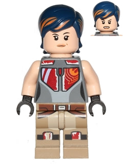 Preowned LEGO® Minifigure – Star Wars sw0616 Sabine Wren Dark Blue w/Orange Highlights Hair