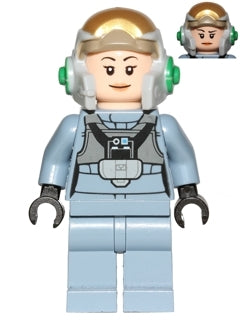 Preowned LEGO® Minifigure – Star Wars sw0743 Rebel Pilot A-wing (Open Helmet Sand Blue Jump