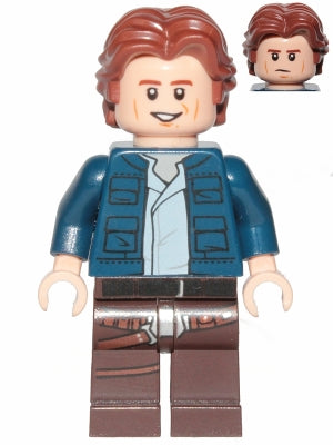 Preowned LEGO® Minifigure – Star Wars sw1021 Han Solo Dark Brown Legs w/Holster Pattern Dar