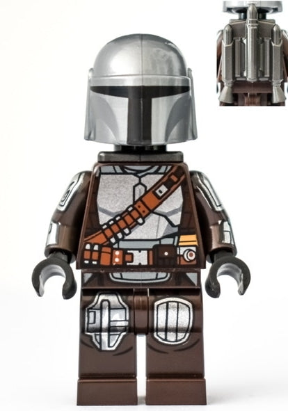 Preowned LEGO® Minifigure – Star Wars sw1166 The Mandalorian/Din Djarin/Mando Silver Beskar