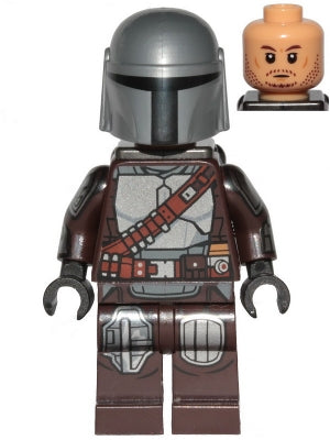 Preowned LEGO® Minifigure – Star Wars sw1212 The Mandalorian/Din Djarin/Mando Silver Beskar