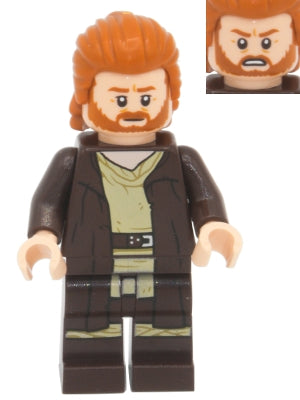 Preowned LEGO® Minifigure – Star Wars sw1227 Obi-Wan Kenobi Dark Brown Robe Dark Orange Mid