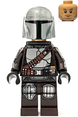 Preowned LEGO® Minifigure – Star Wars sw1258 The Mandalorian/Din Djarin/Mando Silver Beskar