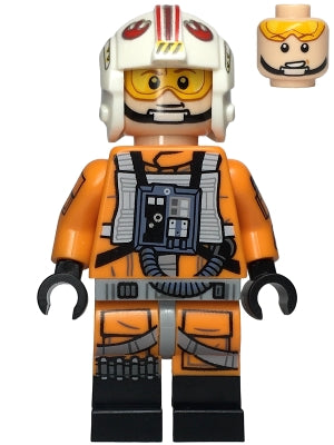 Preowned LEGO® Minifigure – Star Wars sw1267 Luke Skywalker Pilot Suit Printed Arms Black B