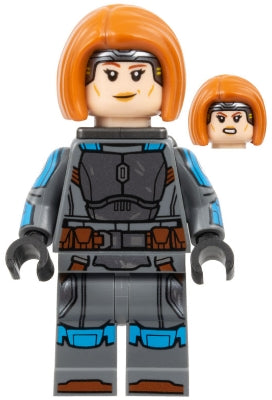 Preowned LEGO® Minifigure – Star Wars sw1287 Bo-Katan Kryze Printed Arms Dark Orange Hair